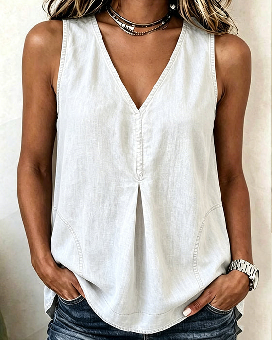 Tank Topp V-Hals Denim