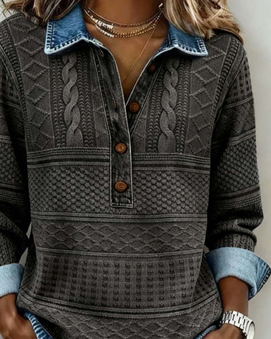 Genser Moderne Halvknappet Revers