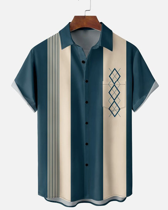 Skjorte Krager Fargeblokk Stripe Rombe