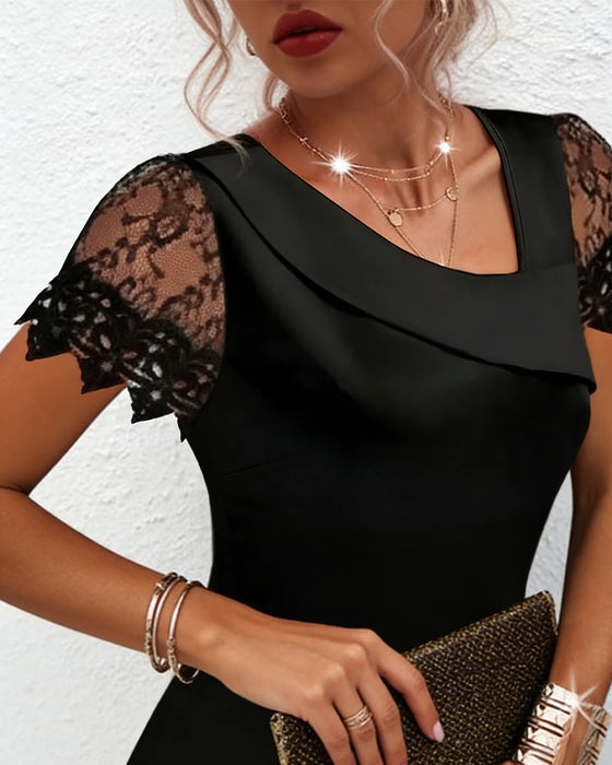 T-Skjorte Avkrag Knipling Korte Erm