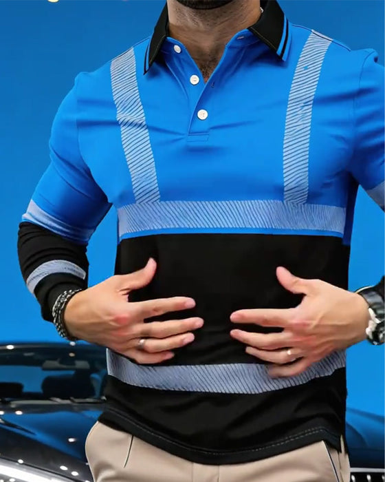 Skjorte Fargeblokk Stripet Lang Erme