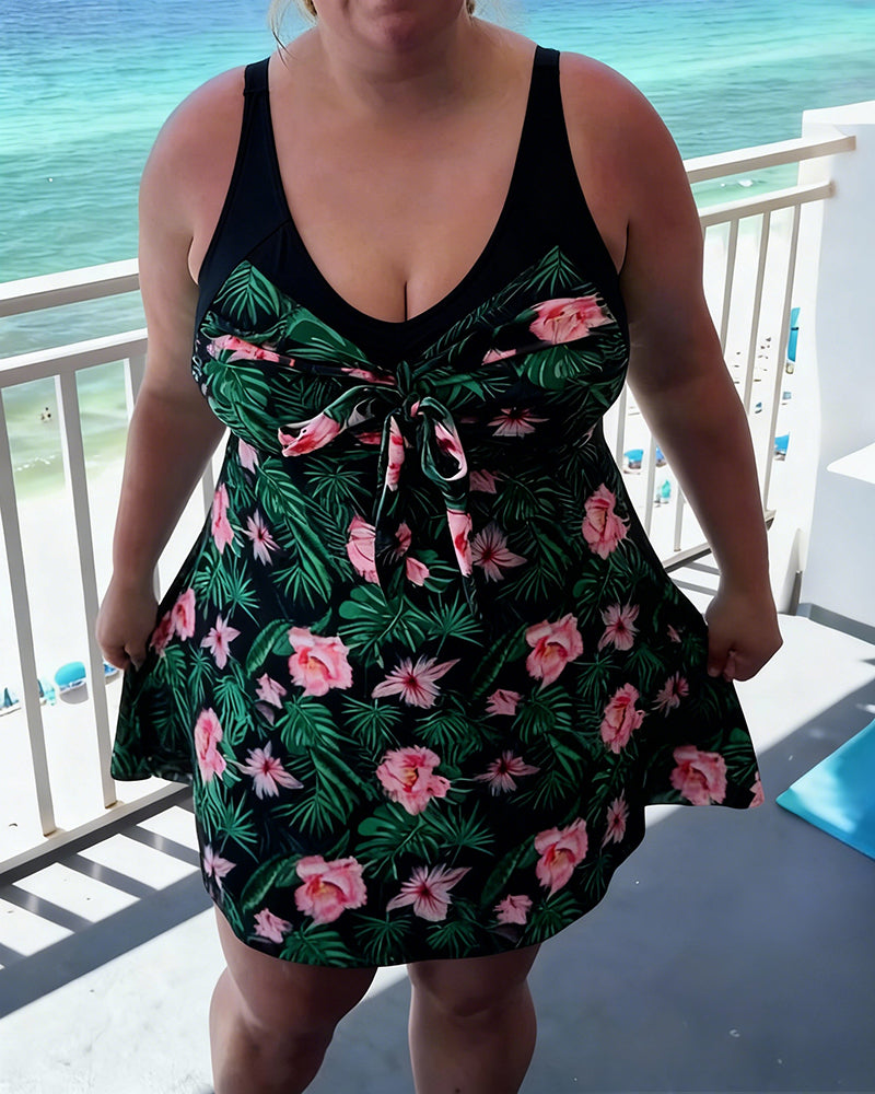 Badedrakt med trykk, avslappet todelt