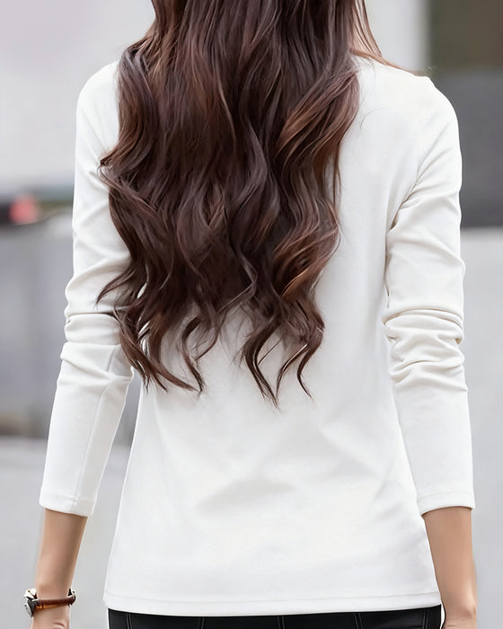 Topp Slim Fit Plissert Langermet