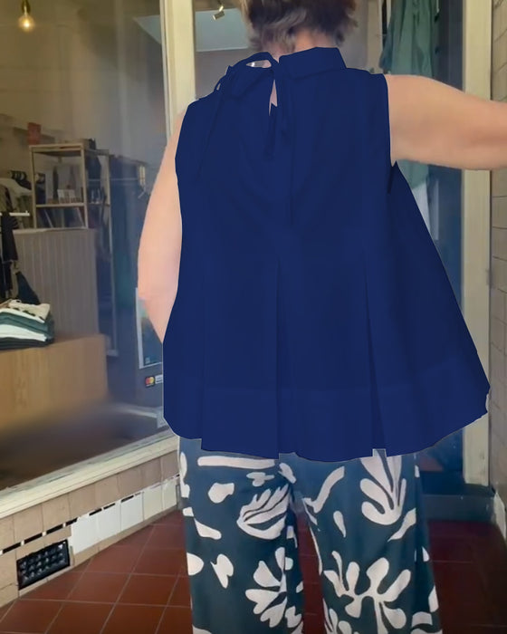 Bluse Ermeløs Ensfarget Enkel