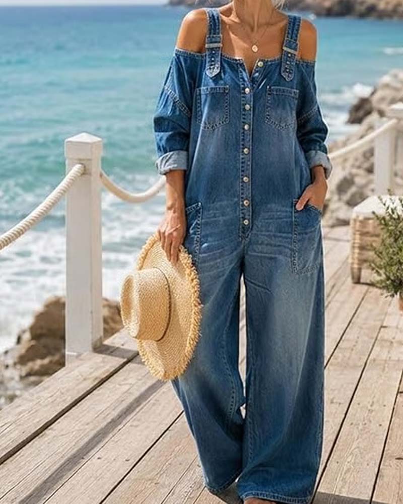 Jumpsuit Spagettistropp Kald Skulder Vida Ben Denim