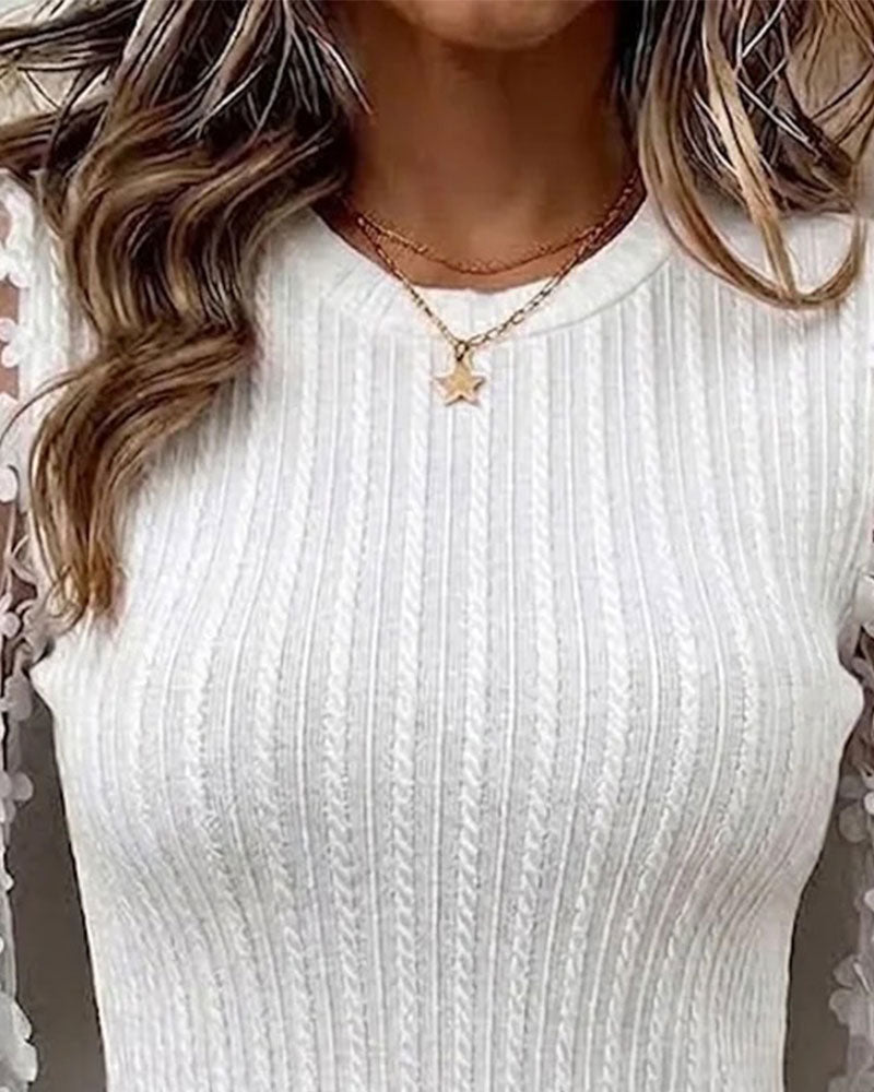 Strikket Topp Blonder Nett Erme