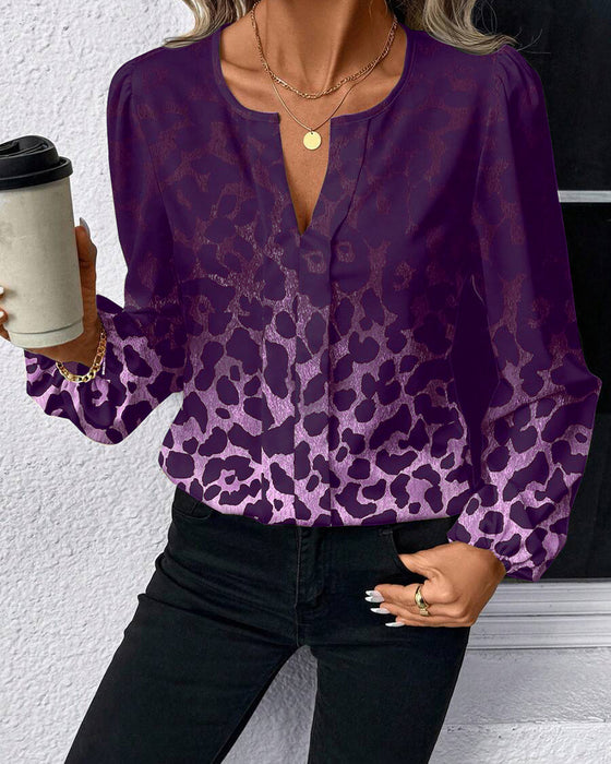 Skjorte Puffermet Gradient Leopardprint