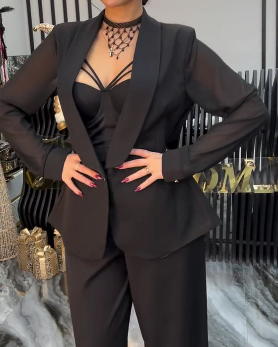 Frakk Stilig Ensfarget Jakkeslag