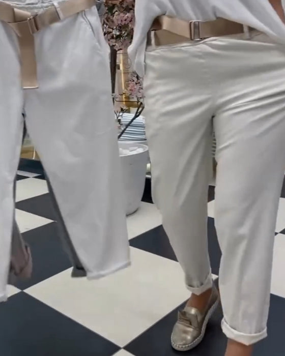 Bukser i ren farge og casual stil