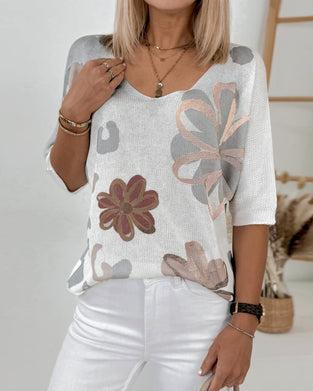 Topp Blomstret Strikket