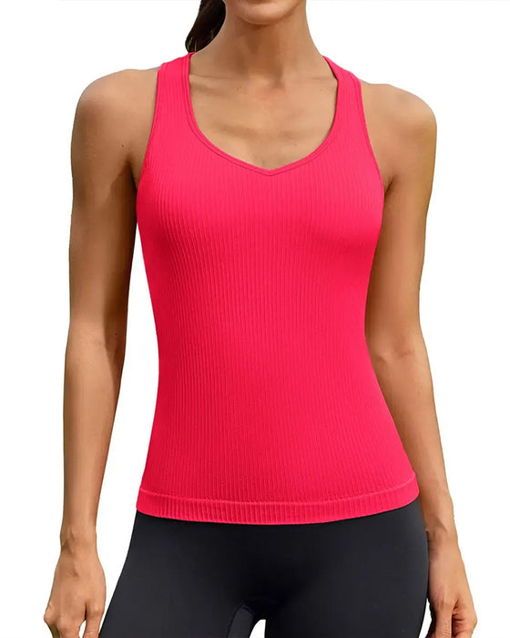 Tank Top Racerback Stropp Innebygd Bh