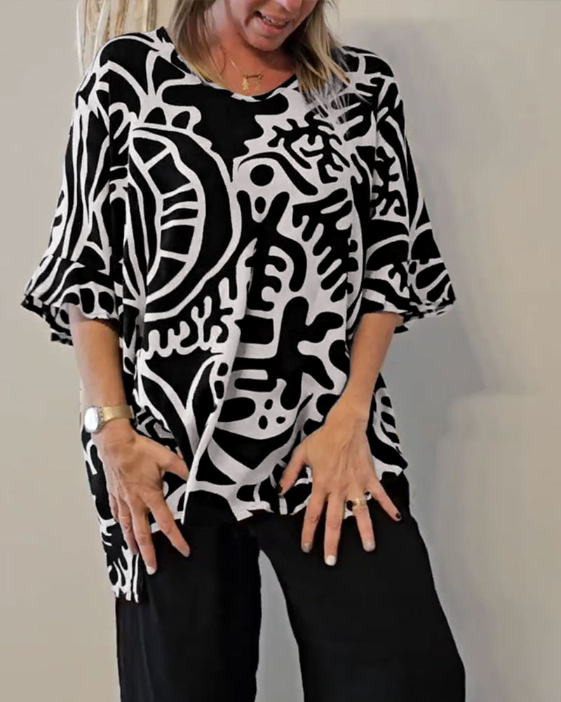 Topp Abstrakt Botanisk Print Løs