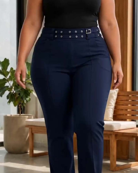 Bukser Stilige Høy Midje Slim Fit Lange