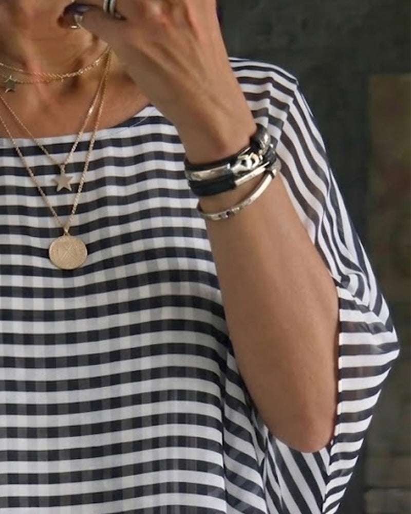 Bluse Stripe Rundhalset Flagermuserme