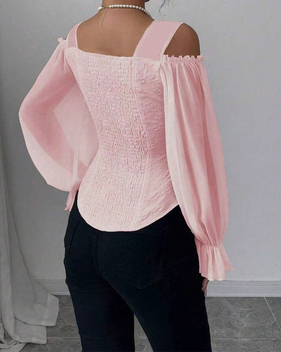 Bluse Off-Shoulder Lang Erme Midje