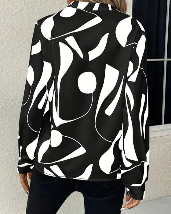 Bluse Abstrakt Geometrisk Trykk