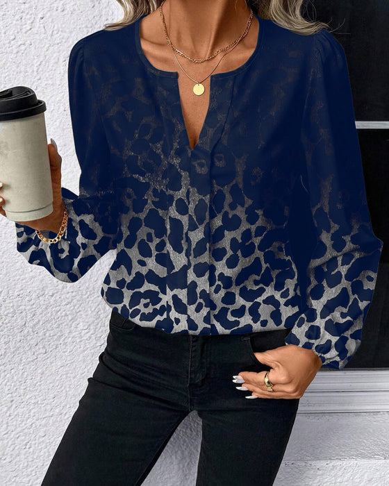 Skjorte Puffermet Gradient Leopardprint