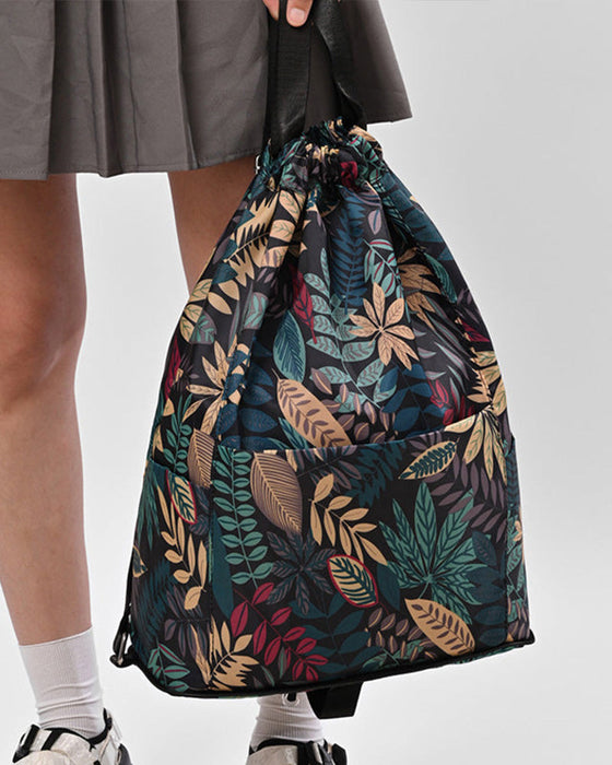 Skulderveske med snøring i etnisk stil