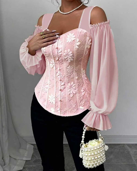 Bluse Off-Shoulder Lang Erme Midje