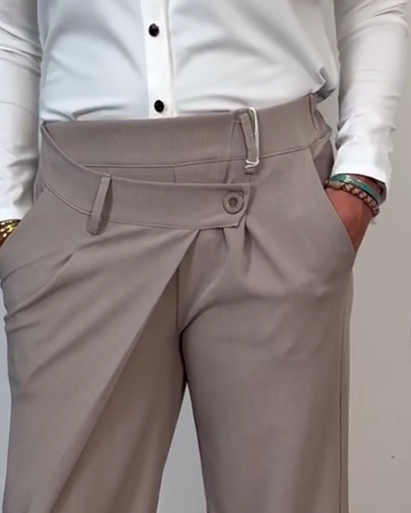 Bukse Casual Ensfarget Asymmetrisk