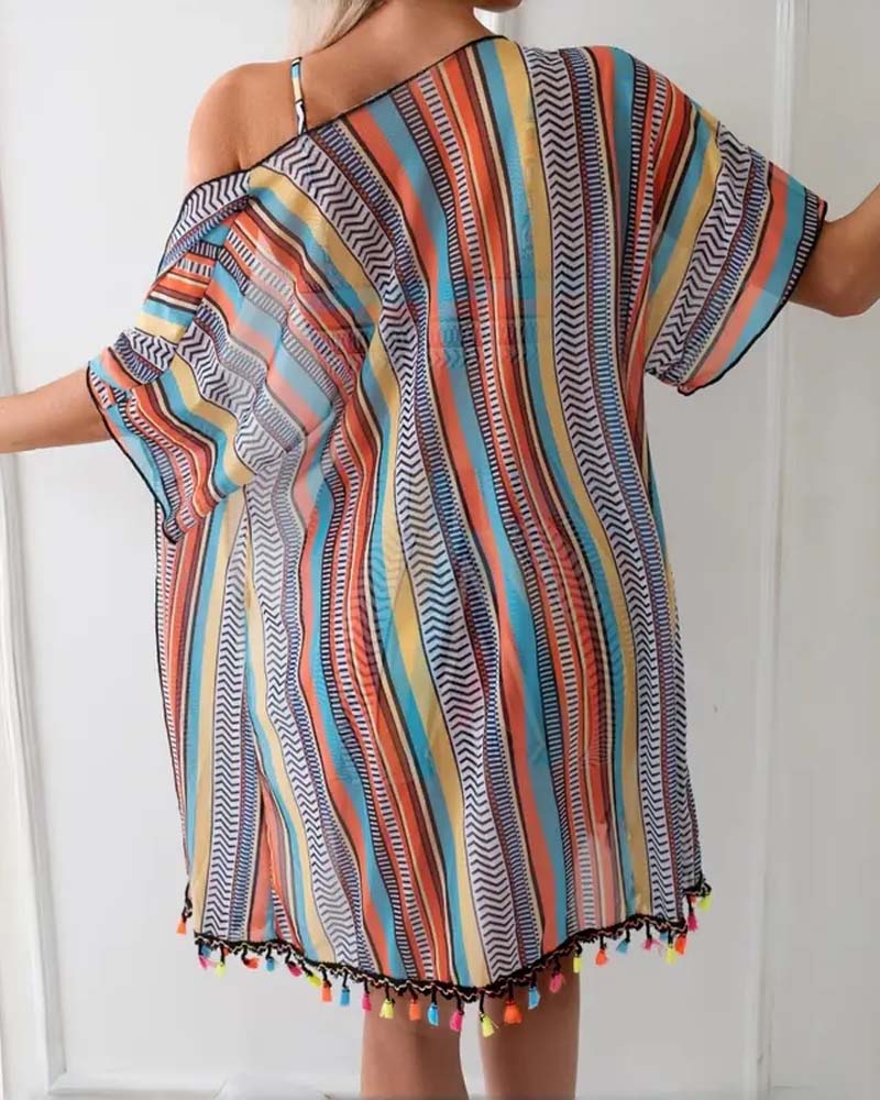 Badedrakt med resort-trykk i tre deler