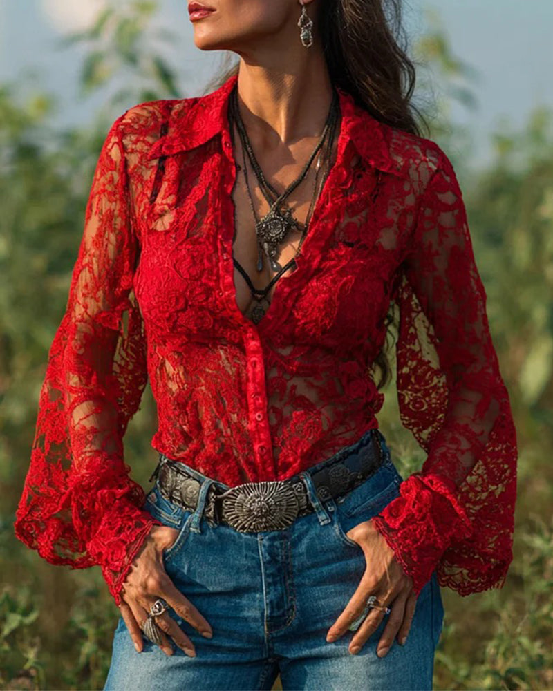 Krage-Skjorte I Enfarge Med Lange Ermer