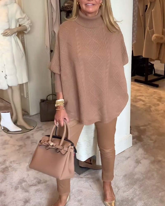 Ensfarget turtleneck casual genser