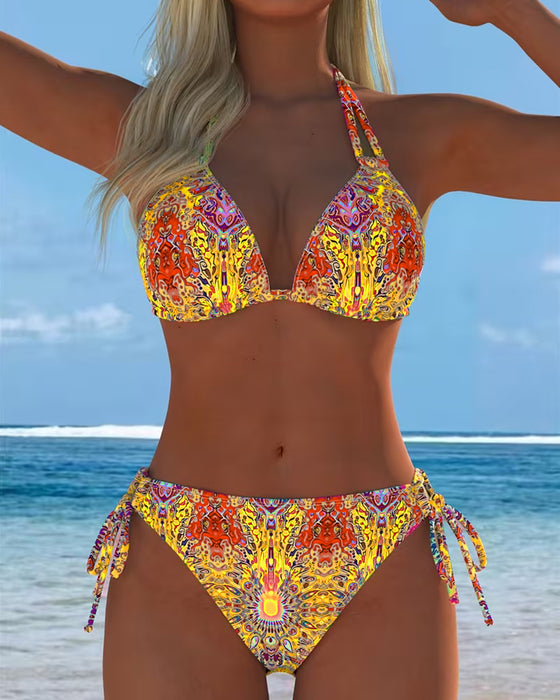 Bikini Farget Halter Print