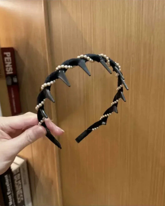 Hårbånd Vintage Høy Kranium Kunstperle