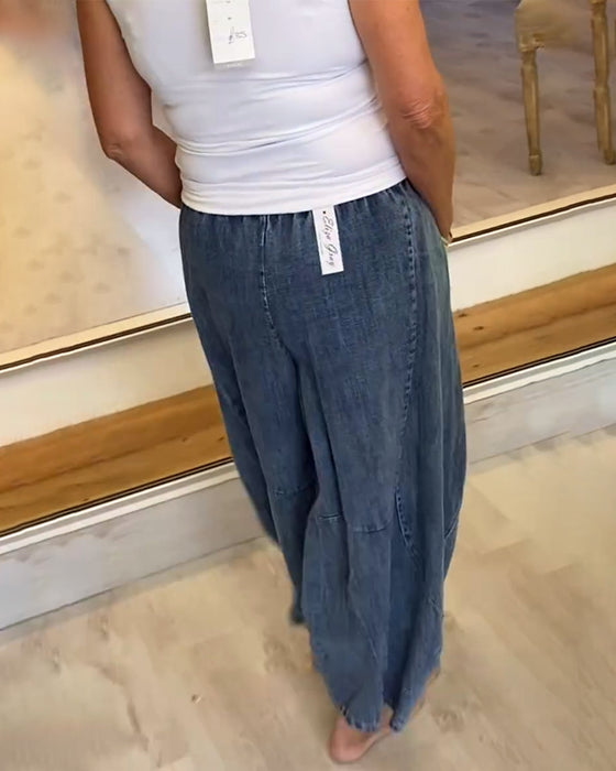 Jeans Med Elastisk Midje I Casual Stil