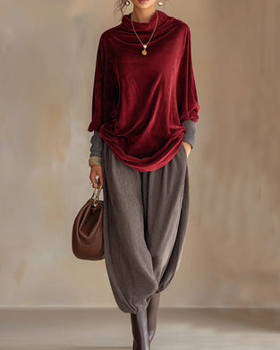 Bluse Drapert Hals Casual