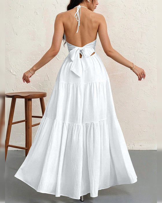 Kjole Mote Solid Halter