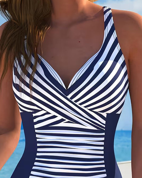 En-Delt Badedrakt Stripe Fargeblokk
