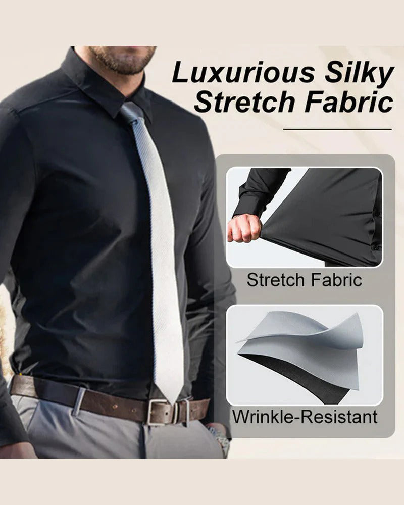 Herres Langermet Skjorte I Ensfarget Design