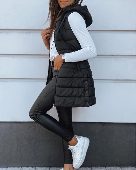 Vest Kåpe Med Hetting Midilang