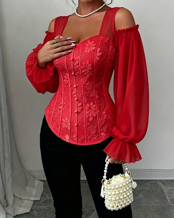 Bluse Off-Shoulder Lang Erme Midje