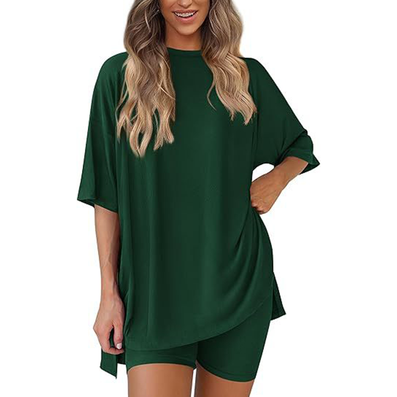 Sett Med Avslappet Passform I Ensfarget Casual Stil