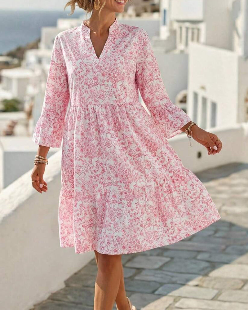 Kjole Blomst V-hals Kake