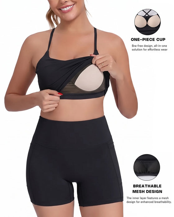 Cami Top Rygg Kors Solid