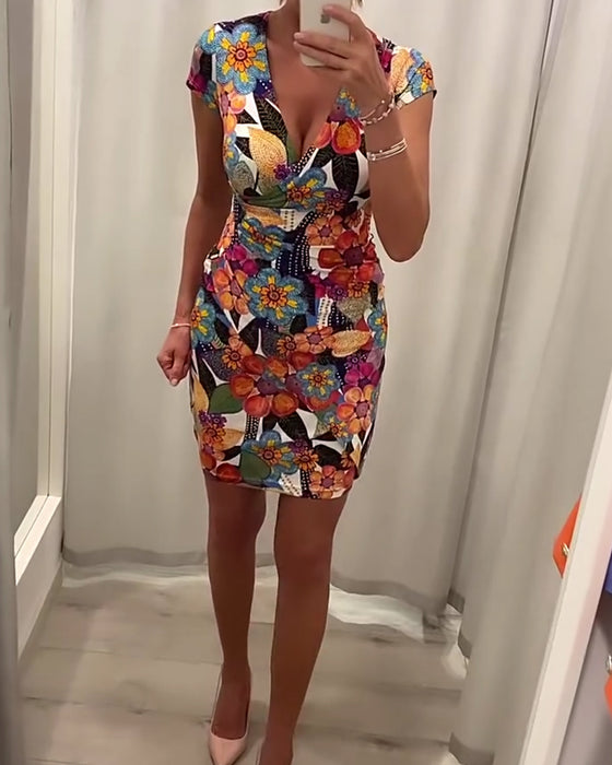 Dyp V slank sexy kjole