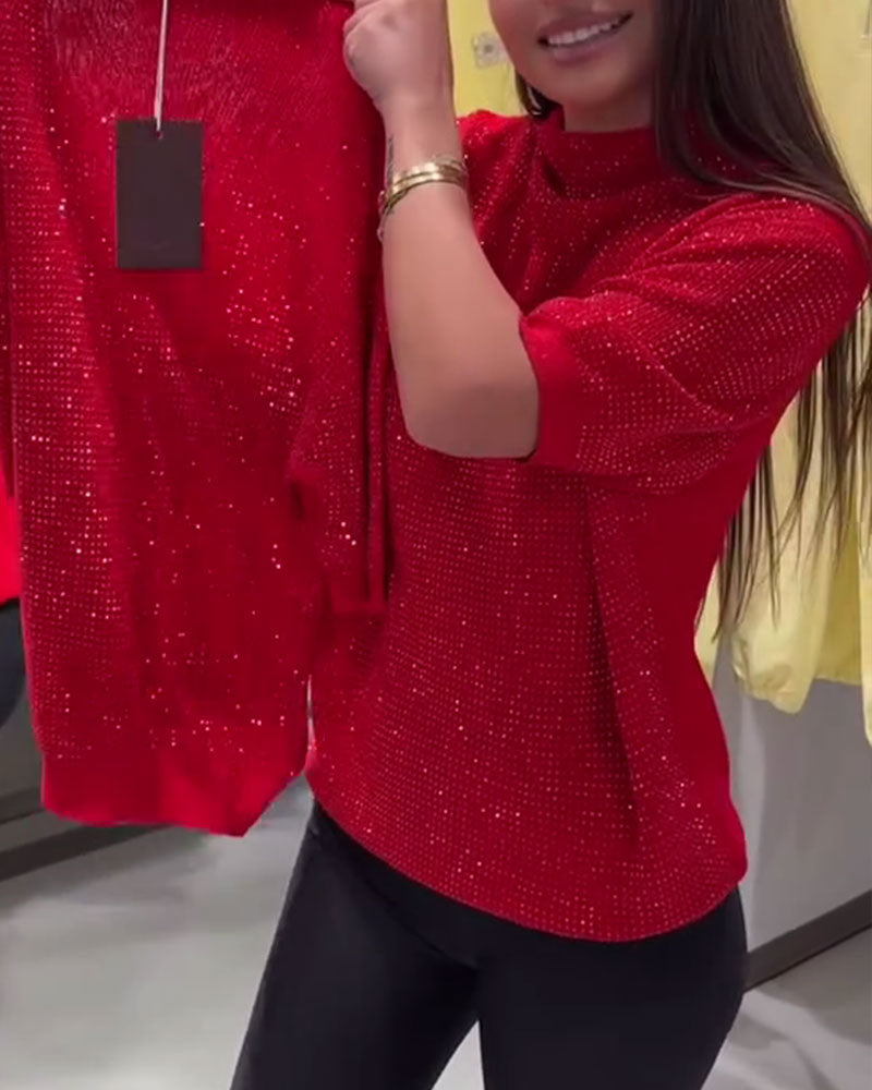 Genser Turtleneck Kort Erme Ensfarget