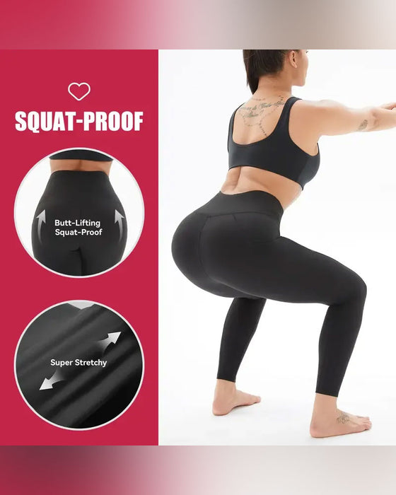 Dame Høy Midje Fleeceforet Leggings Med Lommer
