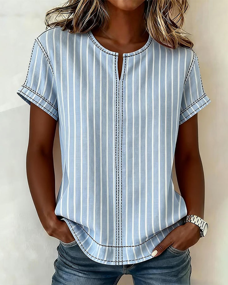 T-Skjorte Enkel Designer Stripet