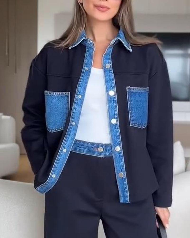 Skjorte Fargekontrast Revers