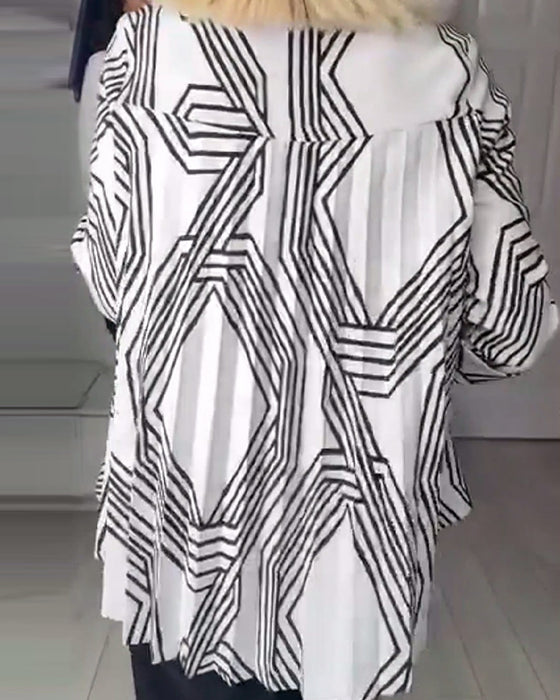 Plissert topp med kontrasttrykk