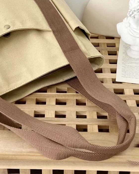 Stor kapasitet lerretsveske med doble håndtak