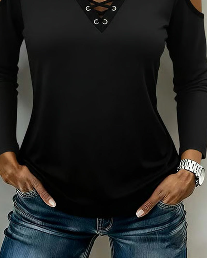 Topp Off-Shoulder Kors Lang Erme