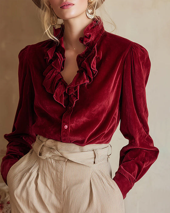 Top Med Volangdetalj Og Pufferm Design