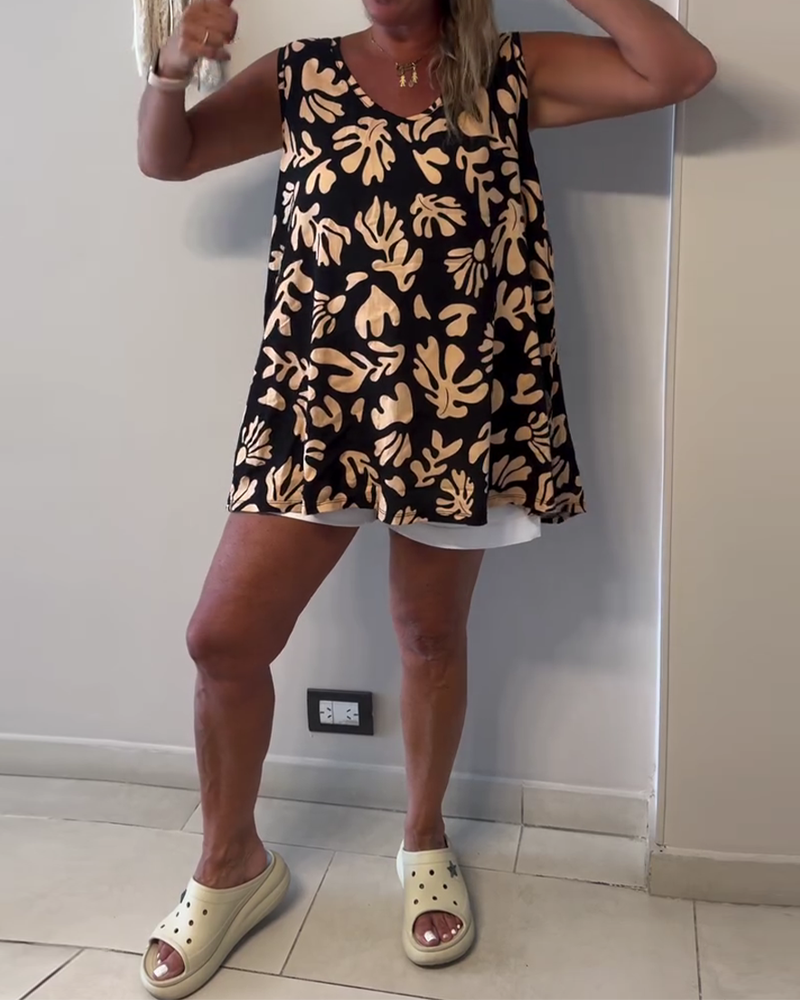 Tank Top Abstrakt Plantetrykk