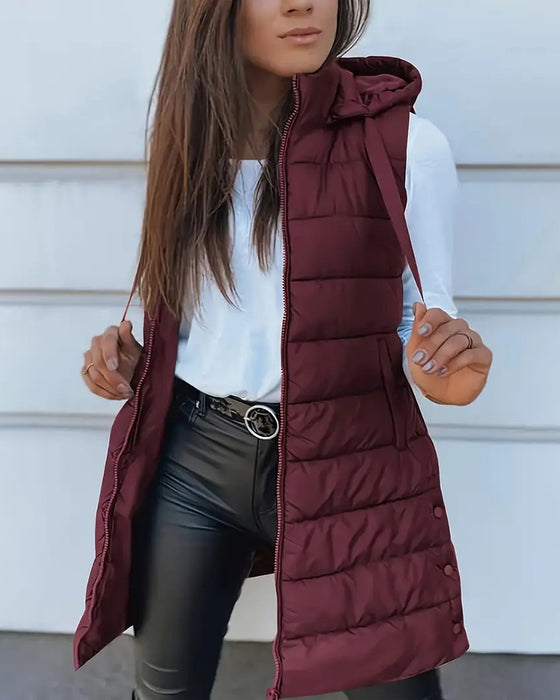 Vest Kåpe Med Hetting Midilang